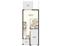 First floorplan of a new home featuring an open concept kitchen and great room at 2557 Penguin Blvd, Davenport, FL 33837