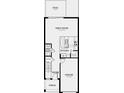 This floor plan shows a large great room that flows to the patio, kitchen, foyer and garage at 2561 Penguin Blvd, Davenport, FL 33837