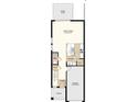 Main floor plan showcasing the kitchen, great room, half bath, garage, porch and patio at 2537 Penguin Blvd, Davenport, FL 33837