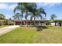 Charming single-story home featuring solar panels, a well-manicured lawn, and inviting curb appeal with tropical landscaping at 1062 Mayflower Ave, Deltona, FL 32725