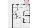 Detailed floor plan showcasing the layout of the home, including bedrooms, bathrooms, and living spaces at 140 Jones Fish Camp Rd, Edgewater, FL 32141