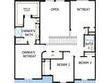 Second floor plan featuring owner's retreat, bedrooms, and bath at 16906 Cedar Valley Cir, Clermont, FL 34711