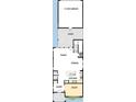 Layout of the first floor showcases the entry, study, kitchen, Gathering room, dining area, and garage at 3083 Voyager Ave, St Cloud, FL 34771