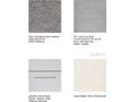 Selection of interior materials including carpet, tile, cabinets, and quartz at 1920 Rosewood Cir, Lakeland, FL 33810