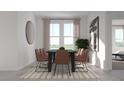 Contemporary dining area boasting a dark wood table, comfortable seating for six, and elegant decor at 254 Puma Loop, Groveland, FL 34736