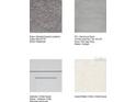 Selection of carpet, tile, cabinet, and quartz countertop samples for interior design at 2430 Slippery Rock St, Auburndale, FL 33823