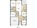 Detailed floor plan showcasing the layout of this home, including four bedrooms and a two-car garage at 2446 Slippery Rock St, Auburndale, FL 33823