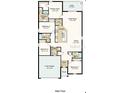 Detailed floor plan showcasing the layout of the home, including bedrooms, kitchen, and living spaces at 2411 Slippery Rock St, Auburndale, FL 33823