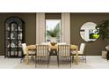 Modern dining room with a spacious table, elegant decor, and large window at 951 Hour Glass Rd, Lakeland, FL 33801