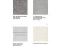 Samples of finishes including carpets, cabinets, quartz pebble counter tops, and 18x18 Vancouver silver tile at 2418 Slippery Rock St, Auburndale, FL 33823