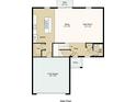 Floor plan of the main floor featuring a kitchen, dining room, great room, foyer, and two car garage at 2418 Slippery Rock St, Auburndale, FL 33823
