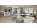 Open-concept living room features stylish furniture, modern decor, and plenty of natural light at 4075 Gardenia Ave, Lake Hamilton, FL 33851