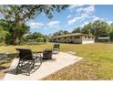 Spacious backyard featuring a fire pit and seating area, perfect for outdoor entertaining at 933 W Queen St, Lakeland, FL 33803
