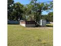 Spacious backyard featuring a lattice shed and a storage shed, offering plenty of outdoor potential at 3640 Chart Prine Rd, Lakeland, FL 33810