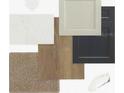 Selection of interior finishes, featuring countertops, flooring, and cabinet colors for a modern design at 5944 Bristle Oak St, Mount Dora, FL 32757
