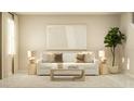 Bright living room with stylish decor, a white sofa, and a large decorative painting at 2633 Skyline Loop, Kissimmee, FL 34758