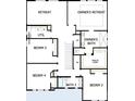 Second floor layout showing the bedrooms, bathrooms, and closet at 16958 Cedar Valley Cir, Clermont, FL 34711