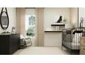 Serene Bedroom with a crib, rocking chair, dresser, and playful decor accents at 2157 Albatross Nest Dr, Bartow, FL 33830
