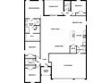 Detailed floor plan showcasing four bedrooms, three bathrooms, and an open-concept living space at 2649 Sw 176Th Loop, Ocala, FL 34473