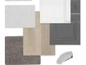 Home's interior featuring a selection of carpet, tile, cabinet and countertop finishes at 16954 Cedar Valley Cir, Clermont, FL 34711