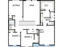 Second floor floorplan with primary retreat, bath and 3 bedrooms at 16994 Cedar Valley Cir, Clermont, FL 34711