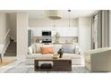 Inviting living room with a comfortable sofa, stylish decor, and a bright, airy atmosphere at 2660 Skyline Loop, Kissimmee, FL 34758
