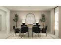 Stylish dining room featuring a modern black and white design, complemented by natural light and tasteful decor at 2183 Chris Dr, Winter Haven, FL 33884