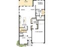 First floor floorplan showing study, kitchen, dining room, Gathering room, lanai, and three-car garage at 17020 Cercis Loop, Clermont, FL 34711