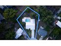 Wonderful aerial view of backyard pool with spa and well-maintained landscaping at 3610 Amber Ln, Lakeland, FL 33812