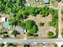An aerial view of the property displaying the land size, road frontage, and surrounding greenery at 28712 Azalea Ave, Paisley, FL 32767