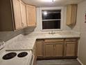 Bright kitchen features natural wood cabinets, modern countertops, and a sink with a window view at 12828 Sw 49Th Ter, Webster, FL 33597