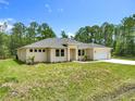 Well maintained single-story home features a well-manicured lawn and ample shade trees at 19041 Mardi Gras St, Orlando, FL 32833