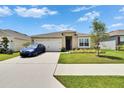 Well-kept single-story home with a lush green lawn, showcasing neat landscaping at 3628 Diving Dove Ln, Bartow, FL 33830