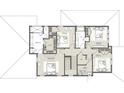 Second-floor plan featuring four bedrooms, including a primary suite with a walk-in closet and private bathroom at 1807 Magnolia Ave, Winter Park, FL 32789