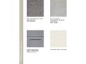 Samples showing the various material selections for carpet, tile, cabinets and counter tops at 2047 Babbling Brook Blvd, Auburndale, FL 33823