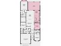 Detailed floor plan showcases the layout of a 3-bedroom home with open-concept living and an outdoor lanai at 852 Arbor Green Trl, St Cloud, FL 34771