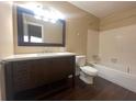 Updated bathroom with new vanity and bathtub at 431 N Boston Ave # B, Deland, FL 32724