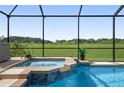 Relaxing pool and spa with a view of lush greenery at 9777 Sw 63Rd Loop, Ocala, FL 34481
