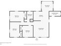 Layout of the 3 bedroom home with an open concept kitchen, living area, flex space and laundry room at 522 Powers Ave, Port Orange, FL 32127