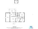 Floor plan displays a 3 bed, 2 bath home with a screened porch and shed at 1036 Tompkins Dr, Port Orange, FL 32129