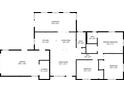 Home floorplan includes 3 bedrooms, 2 bathrooms, living room, dining area, sunroom, laundry room and garage at 303 Warwick Ave, Ormond Beach, FL 32174