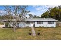 Lovely one-story home with a manicured lawn and blooming plants, offering a welcoming entrance at 303 Warwick Ave, Ormond Beach, FL 32174