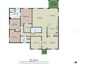 Layout showing spacious kitchen, screened porch, Gathering room, bedrooms, office and living room at 205 Victoria Trails Blvd, Deland, FL 32724