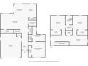 Detailed floorplan showcasing layout of rooms on two floors, dimensions, including bedrooms, bathrooms, kitchen, and garage at 72 Aurora Ave, Ponce Inlet, FL 32127