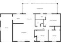 Floor plan illustrating layout of kitchen, living room, bedrooms, and screened porch at 3228 Unity Tree Dr, Edgewater, FL 32141