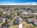 An aerial view of a well-maintained gray single-story house nestled among lush trees and neighborhood homes at 1820 18Th St, Orange City, FL 32763