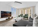 Inviting living room with contemporary decor, including a comfortable sectional sofa and a flat-screen TV at 2947 S Atlantic Ave # 201, Daytona Beach Shores, FL 32118