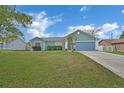 Inviting single-story home boasts a lush front lawn leading to a welcoming entrance and an attached garage at 2937 Garret St, Deltona, FL 32738