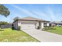 Single-story home with a clean design, spacious driveway, and well-kept front yard at 223 Courtland Blvd, Deltona, FL 32738