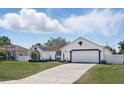 Charming single-story home with a well-maintained lawn and a two-car garage at 417 Jeffers St, Deltona, FL 32725
